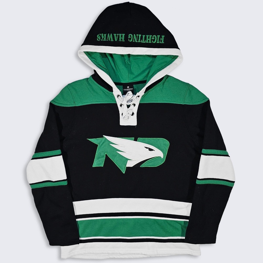 North Dakota Fighting Hawks Retro Sioux Hockey Jersey Hoodie Sweatshirt